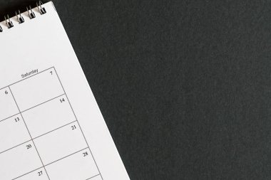 Takvim sayfası Üstten Görünüm