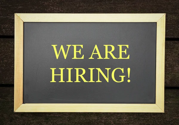 We are hiring, words printed on board — Stock Photo, Image