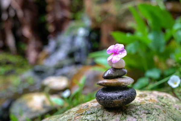 Stapelstenen in de tuin. Zen, spa of wellness concept. — Stockfoto