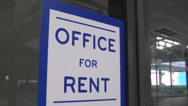 Office Rent Signboard Empty Office Lot Property Real Estate Concept — Stock Video