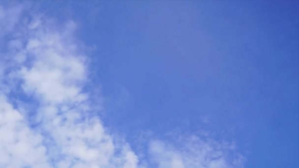 Időszakos Felhők Mozognak Kék Égen Puffadt Bolyhos Fehér Felhők Mozgó — Stock videók