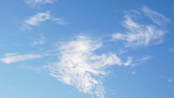 Timelapse Nuvens Movimento Céu Azul Nuvens Brancas Macias Inchadas Que — Vídeo de Stock