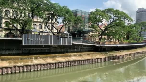 Kuala Lumpur Malezya Temmuz 2020 Yaşam Nehri Mescid Jamek Dataran — Stok video