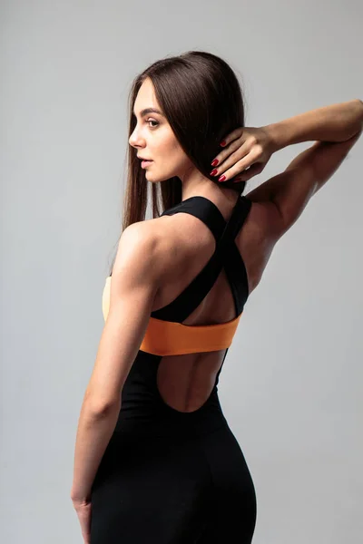 Giovane Donna Costume Sportivo Casuall Modello Fitness — Foto Stock