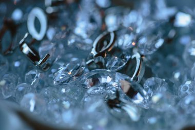 Closeup makro fotoğraf ayrıntıları, dekoratör işyeri ve İmitasyon Takı düğün yaratıcısı