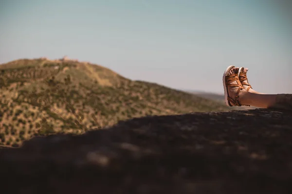 Piedi Montagna Sospesi Nell Aria — Foto Stock