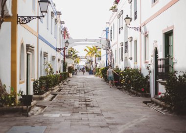 Main street in Mogan Gran Canaria Canary Islands Spain