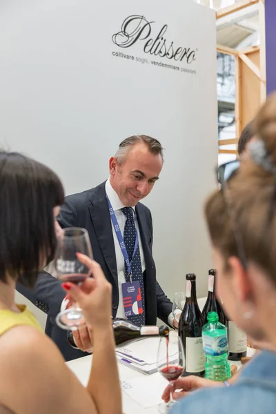 Kiev Ukraine Junho 2018 Sommelier Giorgio Pelissero Apresenta Seu Vinho — Fotografia de Stock