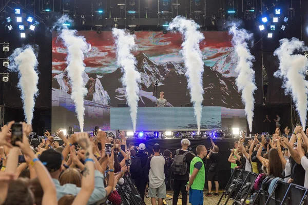 乌克兰基辅 2018年7月04日 德莱特 他的舞台名称失去频率 比利时 和唱片制片人在国家 Expocenter 的阿特拉斯周末活动中演出 — 图库照片