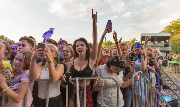 Kiev Oekraïne Juli 2018 Menigte Fans Genieten Van Vulgaire Molly — Stockfoto