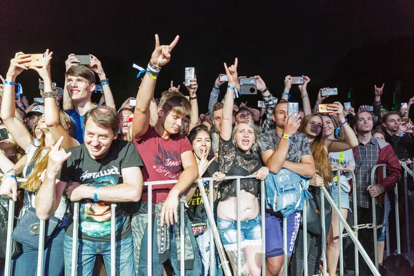 Kyjev Ukrajina Července 2018 Dav Fanoušků Americký Křesťanský Metal Rock — Stock fotografie