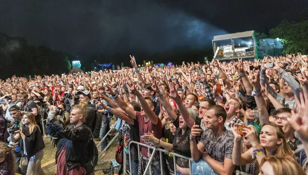 Kiev Oekraïne Juli 2018 Menigte Fans Genieten Van Amerikaanse Christelijke — Stockfoto