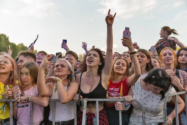 Kiev Ucraina Luglio 2018 Folla Dei Fan Gode Vulgar Molly — Foto Stock