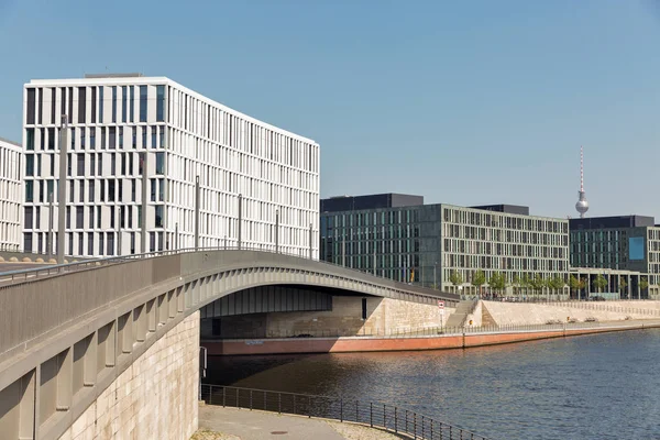 Bâtiments Architecture Bureaux Modernes Long Rivière Spree Allemagne — Photo