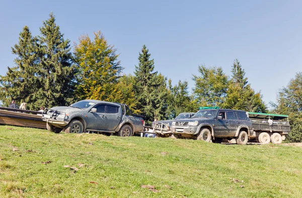 Mikuliczyn Ukraina September 2018 Turister Delta Äventyret Extrem Tur Fyrhjulingar — Stockfoto