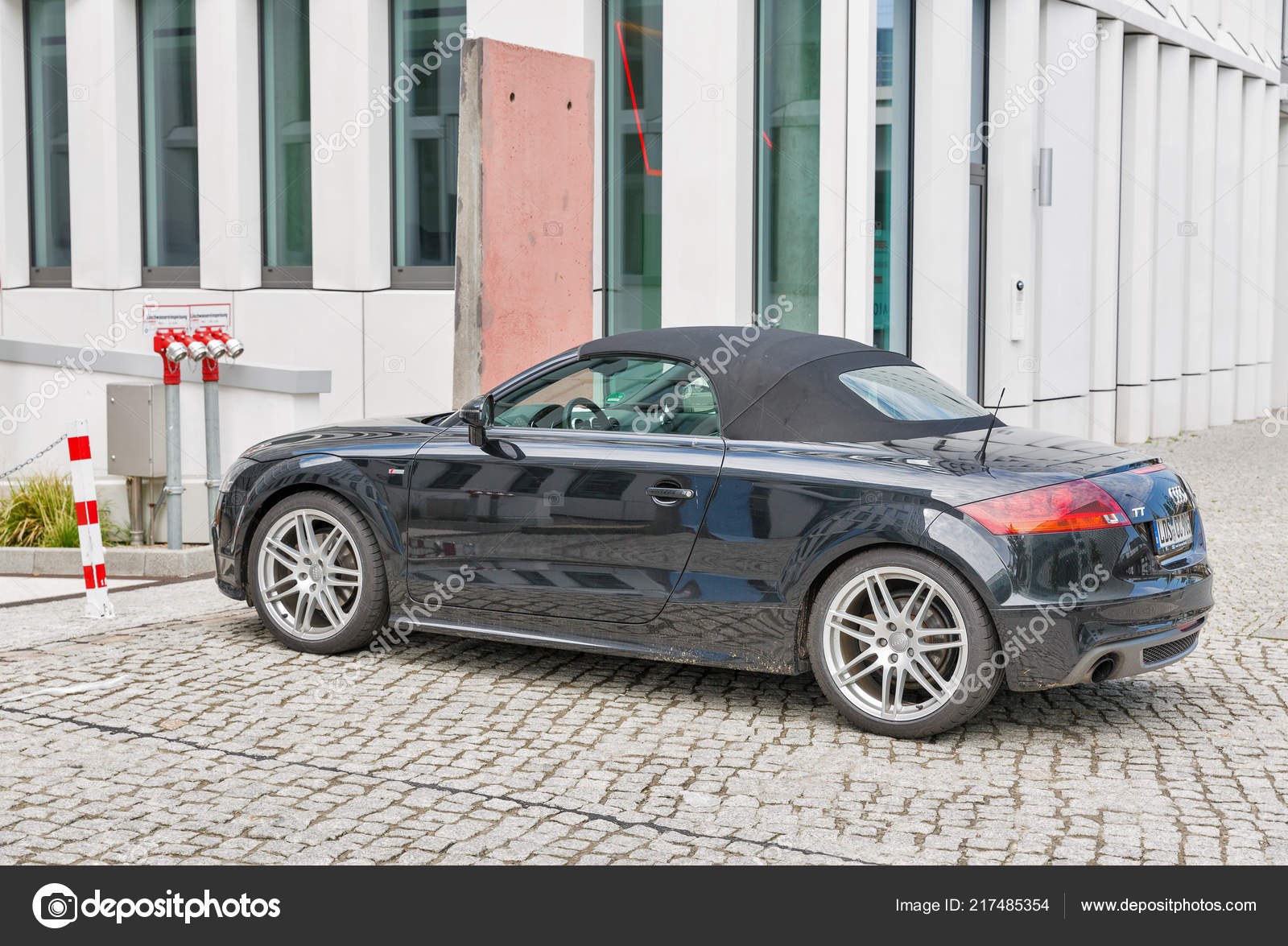 Berlin Germany July 2018 Black Audy Door Sports Car Parked Stock