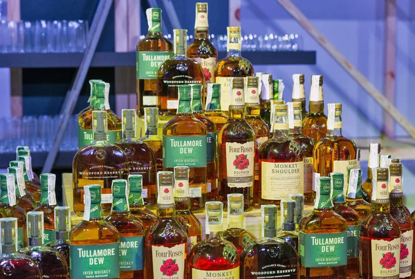 Kiev Ucraina Ottobre 2018 Diverse Bottiglie Whisky Malto Bourbon Miscelati — Foto Stock