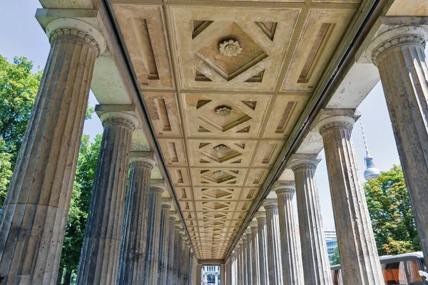 Doric Columns Colonnade Courtyard Alte Nationalgalerie Museum Island Berlin Germany — Stock Photo, Image