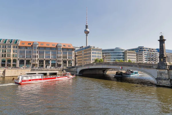 Berlino Germania Luglio 2018 Skyline Berlino Con Torre Televisiva Ponte — Foto Stock