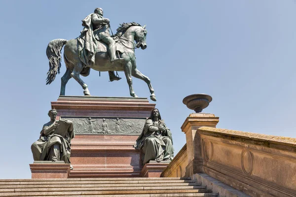 Statua Equestre Federico Guglielmo Davanti Alla Galleria Nazionale Vecchia Berlino — Foto Stock