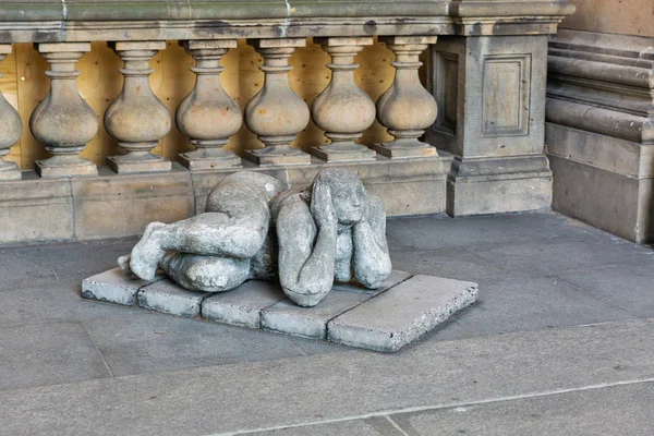 Statue Woman Lying Floor Entrance Berliner Dome Cathedral Museum Island — Stock Photo, Image