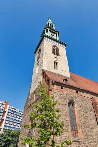 Aziz Meryem Kilisesi Dış Alexanderplatz Meydanı Berlin Almanya — Stok fotoğraf
