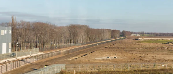 Ferrocarril Nueva Construcción Aeropuerto Internacional Boryspil Aeropuerto Más Grande Del — Foto de Stock