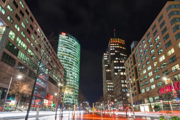 Berlim Alemanha Novembro 2018 Night Stars Boulevard Potsdamer Platz Monumento — Fotografia de Stock