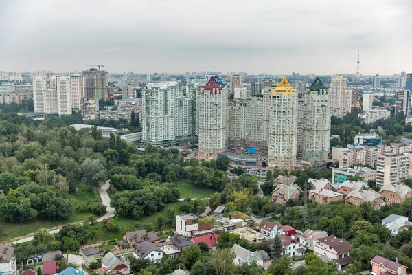 Luftaufnahme Der Skyline Von Kiew Von Oben Kyiw Innenstadt Stadtbild — Stockfoto