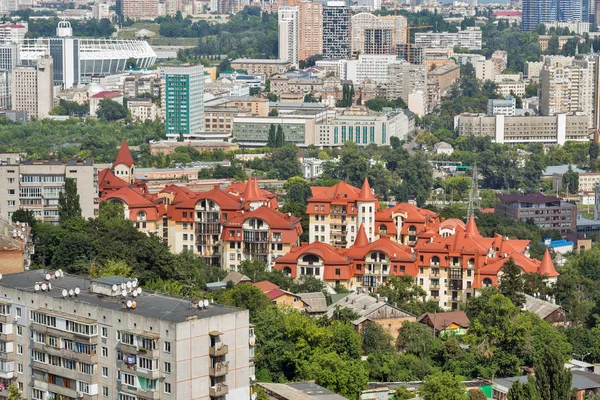 Luftaufnahme Der Kiewer Stadtlandschaft Von Oben Innenstadt Hauptstadt Der Ukraine — Stockfoto