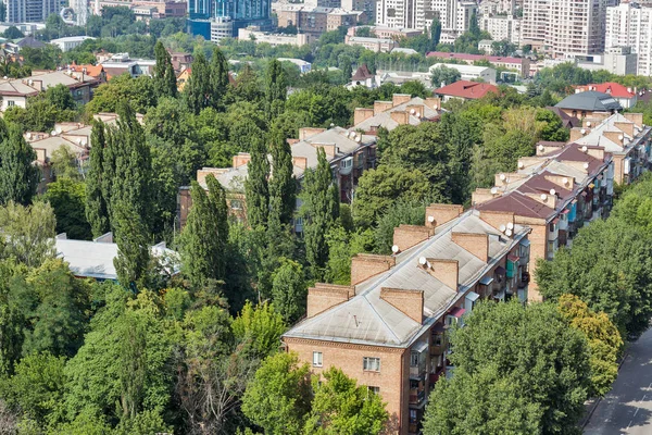 Aerial Top View Kiev Cityscape Residential District Witk Khrushchyovka Houses — Stock Photo, Image