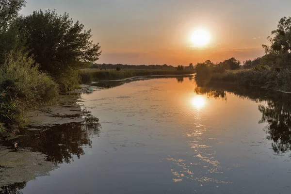 Ros Nehir Günbatımı Yaz Manzara Merkezi Ukrayna — Stok fotoğraf