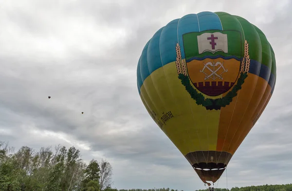 Makarów Ukraina Lipca 2017 Balon Gorące Powietrze Makarowski Regionu Herb — Zdjęcie stockowe