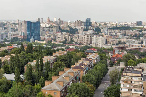 Kiev Şehir Manzarası Yukarıdan Hava Üstten Görünüm Yerleşim Bölgesi Khrushchyovkas — Stok fotoğraf
