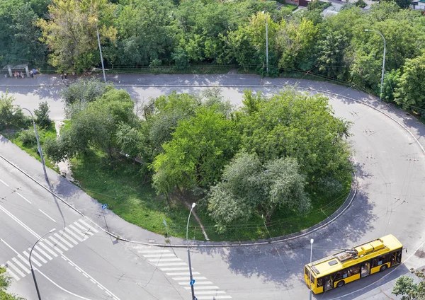 Allmänna Trådbuss Stop Flygfoto — Stockfoto