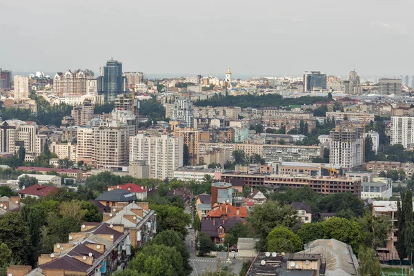 Vista Aérea Superior Del Horizonte Ciudad Kiev Desde Arriba Distrito —  Fotos de Stock