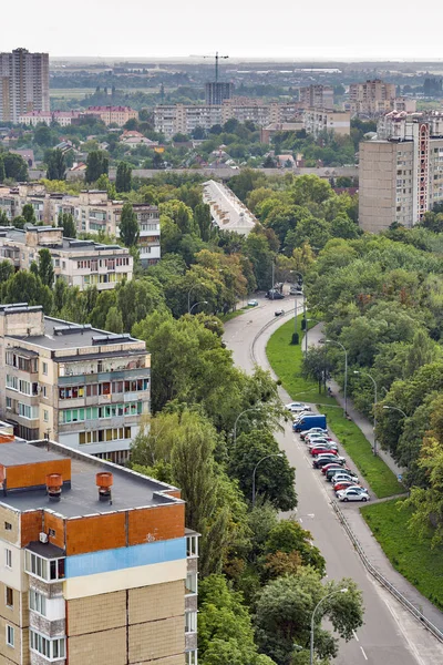 Kiev Street Residential District Ukraine Aerial View — Stock Photo, Image