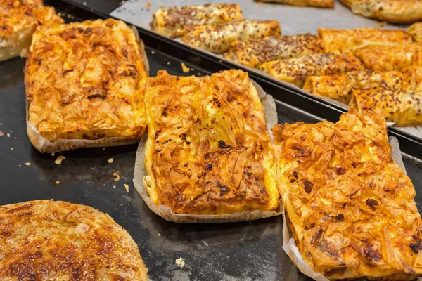 Fresh puff pastry bakery closeup — Stock Photo, Image