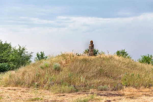 Gamla sten idol Khortytsia Island, Ukraina — Stockfoto