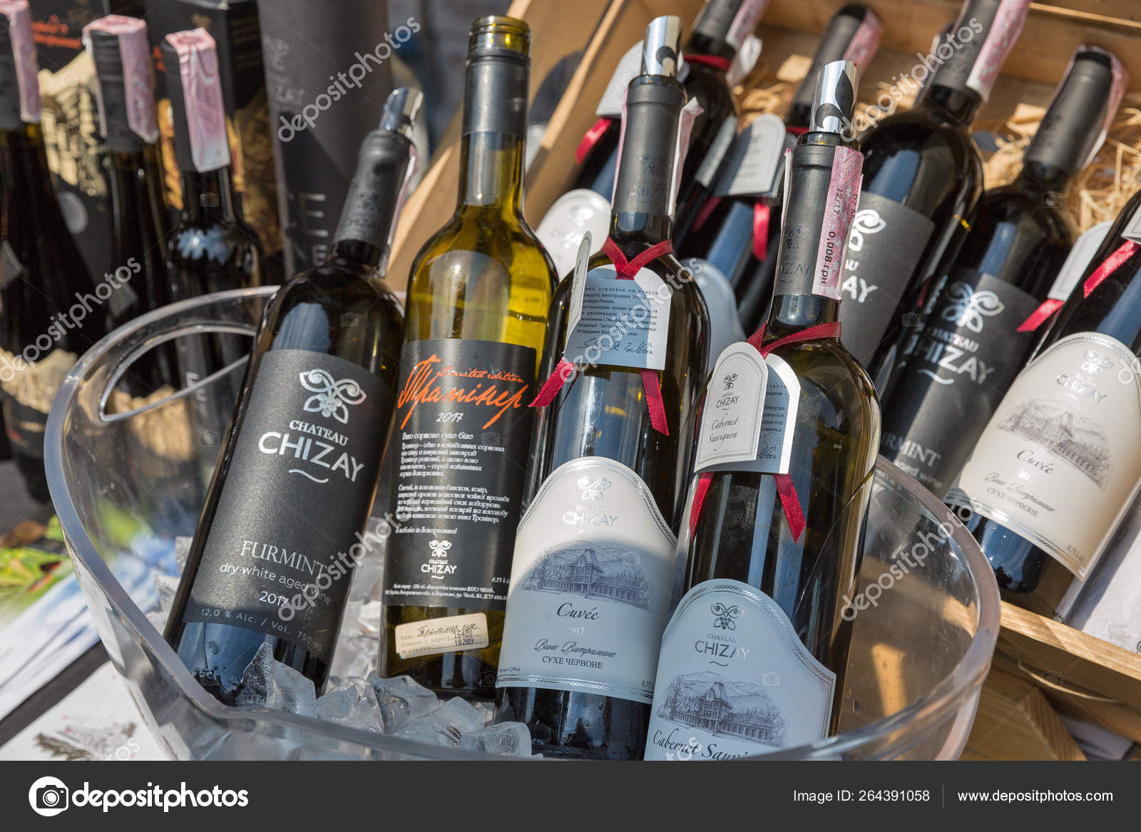 Chizay Ukrainian winery booth during Wine Festival in Kyiv, Ukraine
