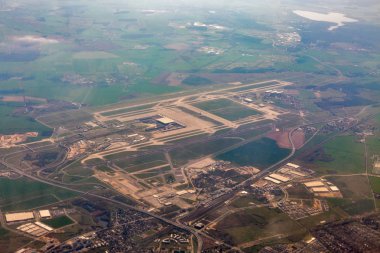 Airport Berlin Brandenburg havadan görünümü, Almanya.