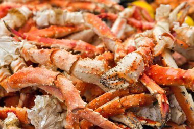 pişmiş yengeç pençeleri closeup arka plan