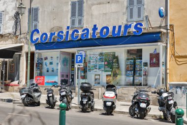 Korsiours bina dış Ajaccio, Korsika adası, Fransa.