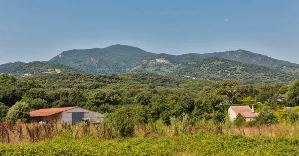 Corsica landscape with farm, France. — Stock Photo, Image