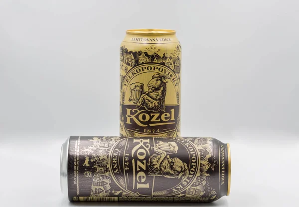 Kyiv Ukraine May 2020 Studio Shoot Velkopopovicky Kozel Czech Beer — Stock Photo, Image