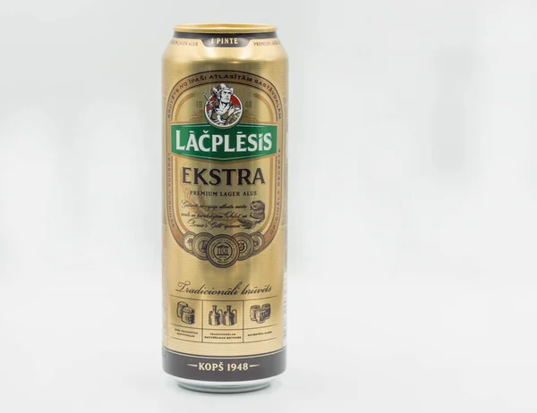 Kyiv Ukraine May 2020 Latvian Beer Lacplesis Can Manufacturer Royal — Stock Photo, Image