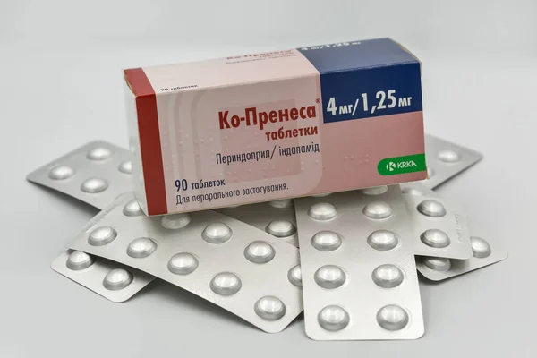 Kyiv Ucraina Maggio 2020 Farmaco Antipertensivo Prenessa Krka Perindopril Generico — Foto Stock
