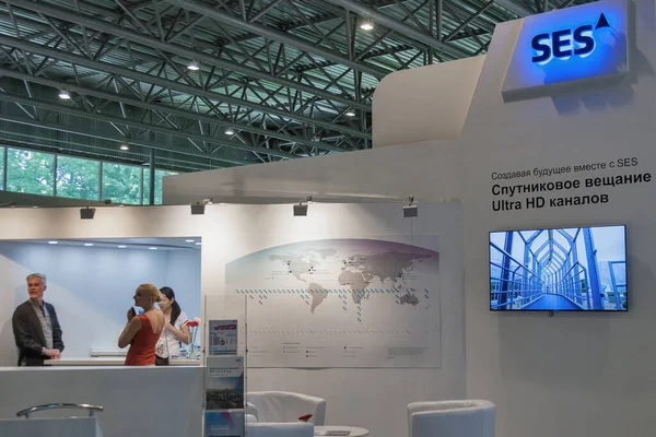 Kyiv Ukraine May 2015 Ses Satellite Terrestrial Telecommunications Network Provider — 图库照片