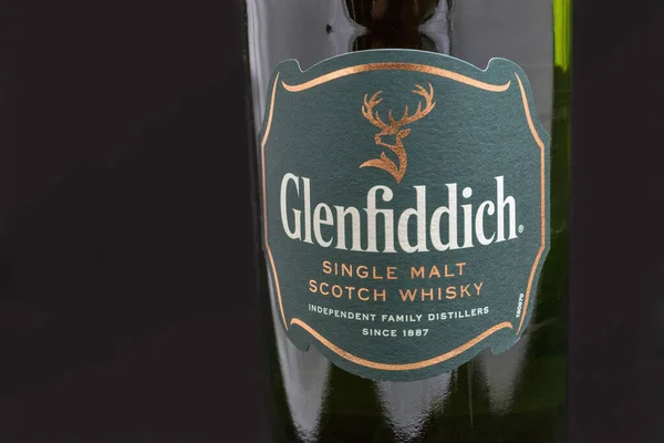 Kyiv Ukraine Sierpień 2019 Bottle Glenfiddich Scotch Single Malt Whisky — Zdjęcie stockowe