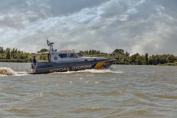 Vilkove Ukraine August 2020 Military Boat Sea Guard Patrols Ukrainian — Stock Photo, Image
